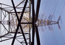 Industrial Power Mast Line High Voltage Abstract